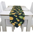 thumbnail image 4 of ColourLife Table Runner Pineapples On Dark Back Washable Table Cloth Runner for Holiday Home Wedding Table Top Decoration 13x70 Inches, 4 of 5