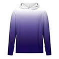 thumbnail image 3 of ZCFZJW Mens UPF 50+ Sun Protection T-Shirts Lightweight Hoodie Gradient Color Long Sleeve SPF UV Shirt for Fishing Outdoor Hiking Running Purple XXL, 3 of 4