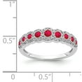 thumbnail image 3 of 14K White Gold Plated Diamond and Ruby Polished Ring Size 7, 3 of 7