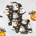 thumbnail image 6 of Women's Halloween Print Pajama Set Casual Sleepwear Short Sleeve Button Down Shirt and Shorts Comfortable Summer Loungewear Outfit, 6 of 7