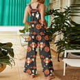 thumbnail image 6 of WTOBBY Women's Sleeveless Cotton Romper with Halloween Print, Casual Overalls Featuring Adjustable Straps, Pockets, Comfy Fit for Summer, Cute and Stylish,GingerM, 6 of 7