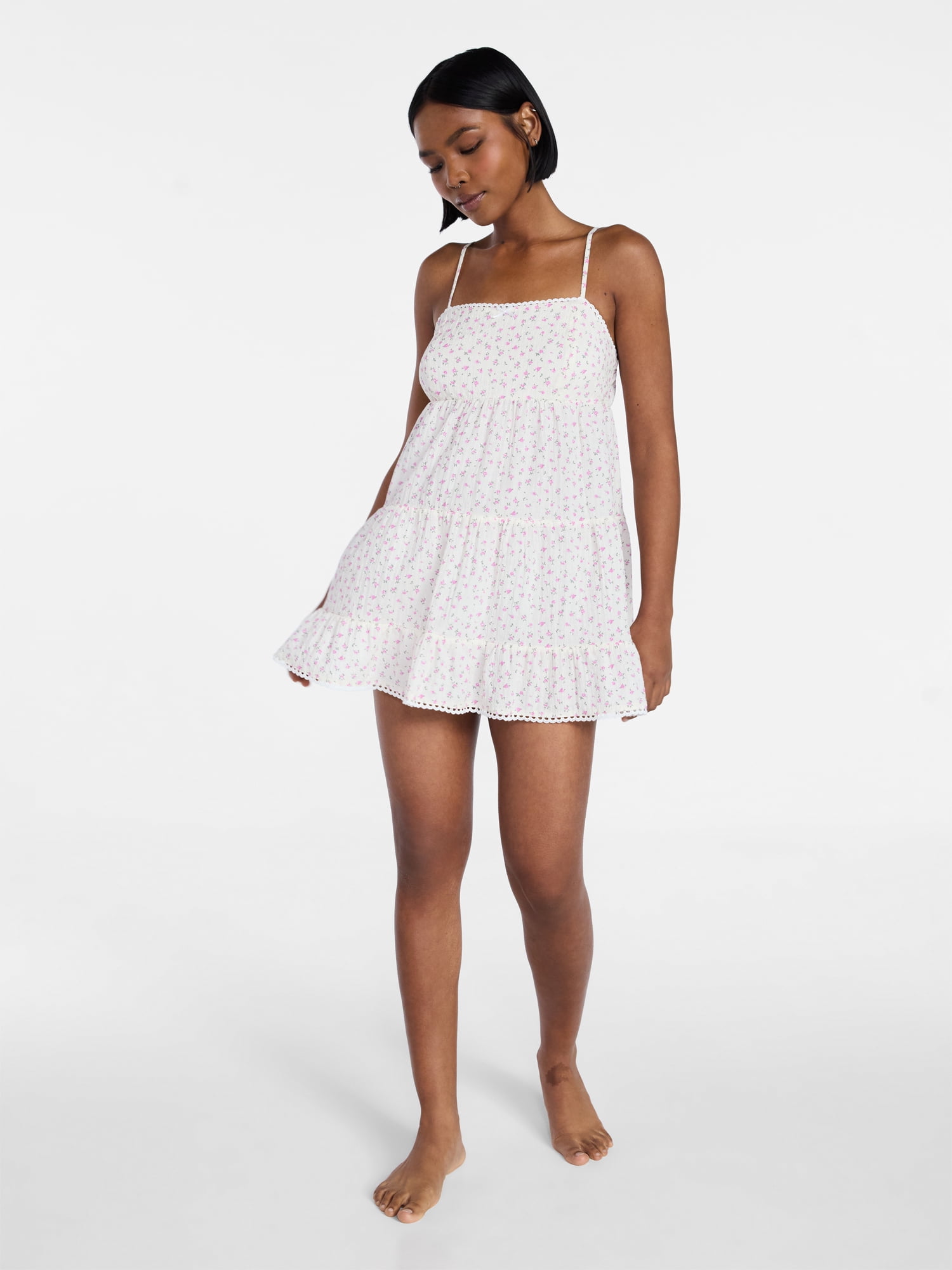 No Boundaries Woven Babydoll Sleep Dress, Women's XS-XXL