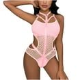 thumbnail image 2 of HUPOM Ladies Underwear Panties Mid Waist Pull-On Jumpsuit Sleep Jumpsuit on Clearance Pink Size S, 2 of 8
