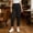 Black, variant on Olyvenn Women's Polka Dot Yoga Pants, Elastic Waist, Side Slit Design, Casual Long Trousers with Pockets White S