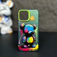 thumbnail image 2 of iPhone13 15 14 Pro Max Protective Sleeve Fashion Graffiti iPhone Case Cartoon Animal Pattern Matte Plated Soft Silicone Material, 2 of 5