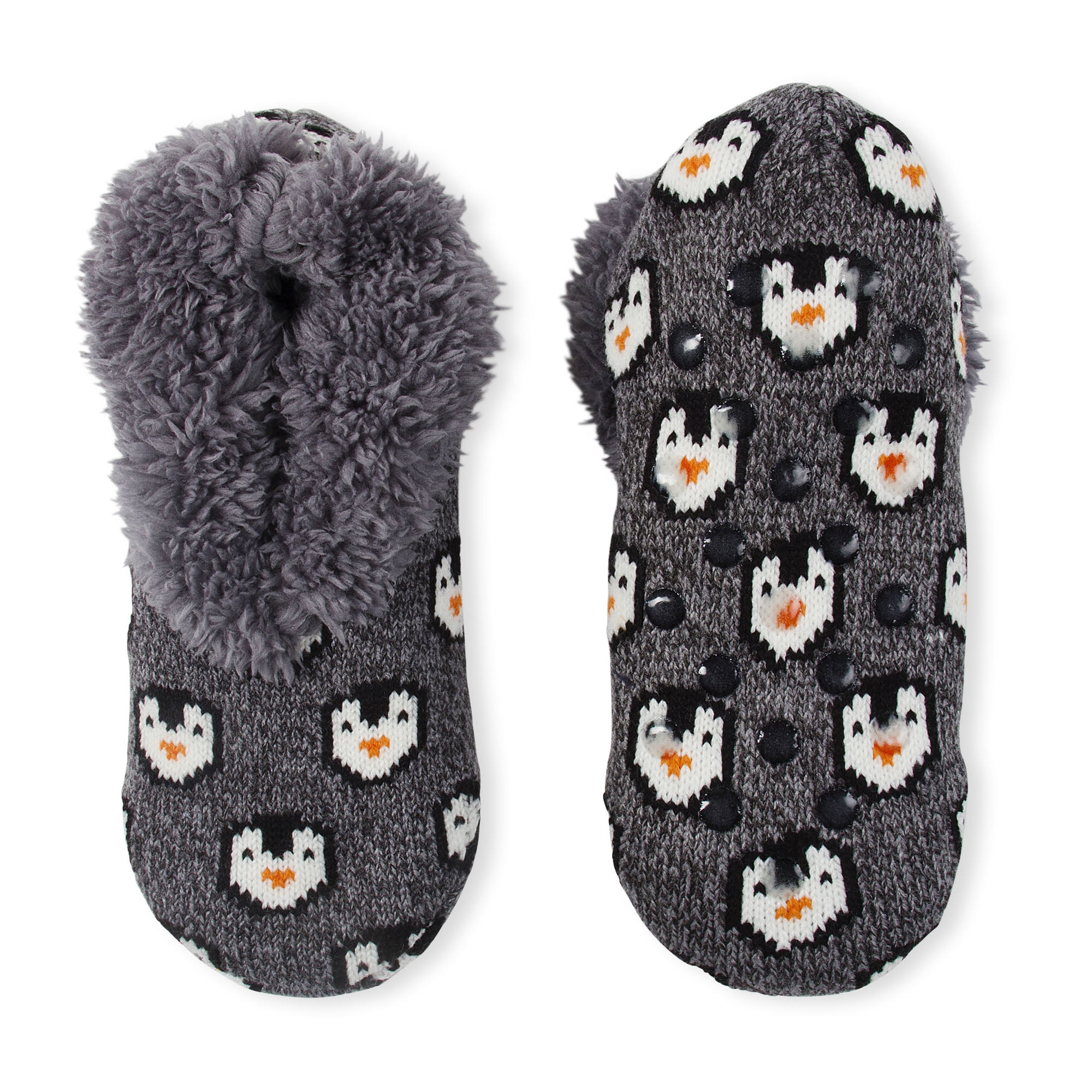Teddy Fur Penguin Slipper Sock, 1Pack 