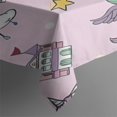 thumbnail image 3 of Pink Unicorn Castle Pattern Rectangle Tablecloth 60"x84",Waterproof Polyester Rectangle Table Cloth, Wipeable Spillproof Polyester Tablecloth for Dining, Camping, Indoor and Outdoor, 3 of 5