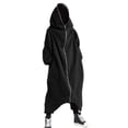 thumbnail image 1 of Unisex Long Sleeve Hooded Nazgul Long Coat Zipper Closure Fleece Lined Long Hoodie-yezi, 1 of 5