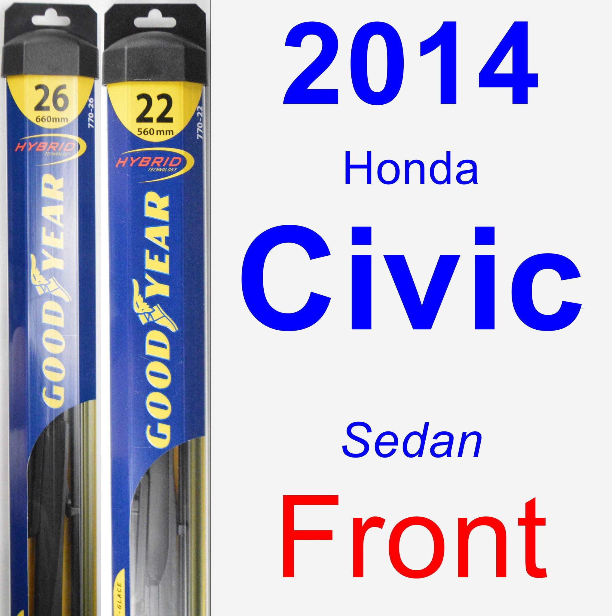 2014 honda civic wiper blade size