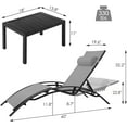 thumbnail image 4 of Pirecart Outdoor Patio Chaise Lounge Chair Adjustable Pool Lounge Chairs with Side Table Outside Tanning Chairs with Arm for All Weather., 4 of 8