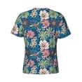 thumbnail image 6 of Vsdgher Colorful Flowers Print Men's Dry Fit Mesh Athletic Shirts Moisture Wicking Tennis T-Shirt Tops, 6 of 9