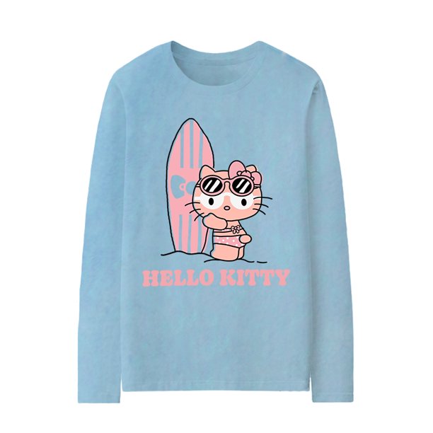 Camiseta de algodón de manga larga para mujer, ropa holgada, dulce