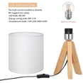 thumbnail image 7 of Brown Wooden Tripod Nightstand Lamp with Fabric Shade, 7 of 7