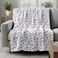 thumbnail image 2 of Purple Grey Botanical Blanket Soft Cozy Warm Throw Blanket for Couch, Plush Fuzzy Flannel Fleece Blankets for Sofa, Spring Floral Summer Farmhouse Bed Blankets Lightweight Gifts for Women, 50"x60", 2 of 9