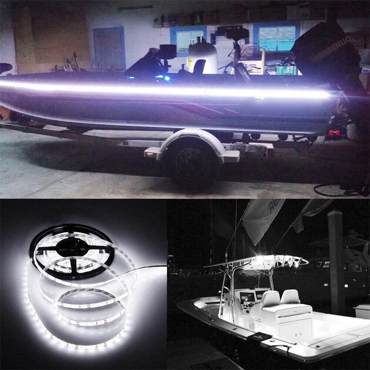 RV LED Camper Awning Lights, 12V, 16.4FT/5M, Dimmable, Remote Control, LED Light Strip Exterior Lighting Fixture for RV Camping Canopy Motorhome Travel Trailer