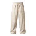 thumbnail image 5 of GEWSEY Men's Casual Linen Pants Loose Fit Drawstring Waist Lightweight Linen Trousers Summer Yoga Beach Long Pants (Beige, XL), 5 of 5