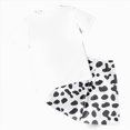 thumbnail image 4 of TOWED22 Toddler Girl Summer Outfits 2pcs Clothing Sets Crew Neck Short Sleeve Top Tee + Shorts Sets Cute Clothes(White,2-3 Y), 4 of 6