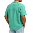 thumbnail image 6 of Homeyce Short Sleeve Polo Shirts for Men Shirts Button Down Denim Shirt Vintage Western Washed Distressed Top,Green M, 6 of 6