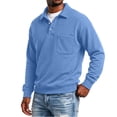 thumbnail image 6 of Men's Polo Collar Sweatshirt Long Sleeve Pullover Top with Chest Pocket Relaxed Casual Fall Sweatshirts, 6 of 6