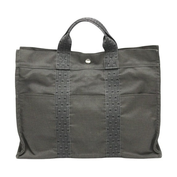 Pre-Owned Hermes Tote Bag MM Air Line Canvas Grey (Good)