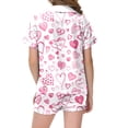 thumbnail image 4 of YUEHUA Toddler Kids Girls Pajama Set Silky PJS Button-Down Sleepwear Valentines Nightwear Loungewear Clothes Set Gifts, Size 10-11 Years, 4 of 4