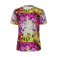 thumbnail image 5 of Wukai Colorful Tie Dye Stained Glass 3 Print Men's Short-Sleeved Mesh T-Shirt,Quick-Dry Short Sleeve Workout T-Shirt-X-Small, 5 of 8