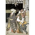 thumbnail image 2 of Toyokuni, Utagawa 23x32 White Modern Wood Framed Museum Art Print Titled - Customs of The Year: New Years, Kite Flying, 2 of 4
