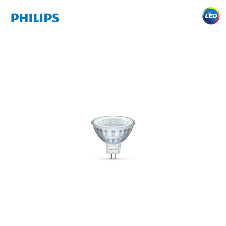 landbouw Waardig Spanje Philips LED 50-Watt MR16 Floodlight Light Bulb, Bright white, Dimmable,  40-Degree Beam Spread Angle, GU5.3 Base (3-Pack) - Walmart.com