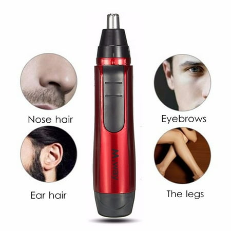 Mens Hair Trimmer - Wet Dry Electric Portable Personal Ear Nose Eyebrow Mustache Face Hair Removal Trimmer Shaver Clipper Cleaner Remover Tool for Men Women With Stainless Steel Blade