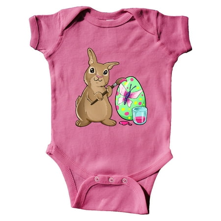 

Inktastic Cute Brown Easter Bunny Painting Egg Gift Baby Boy or Baby Girl Bodysuit