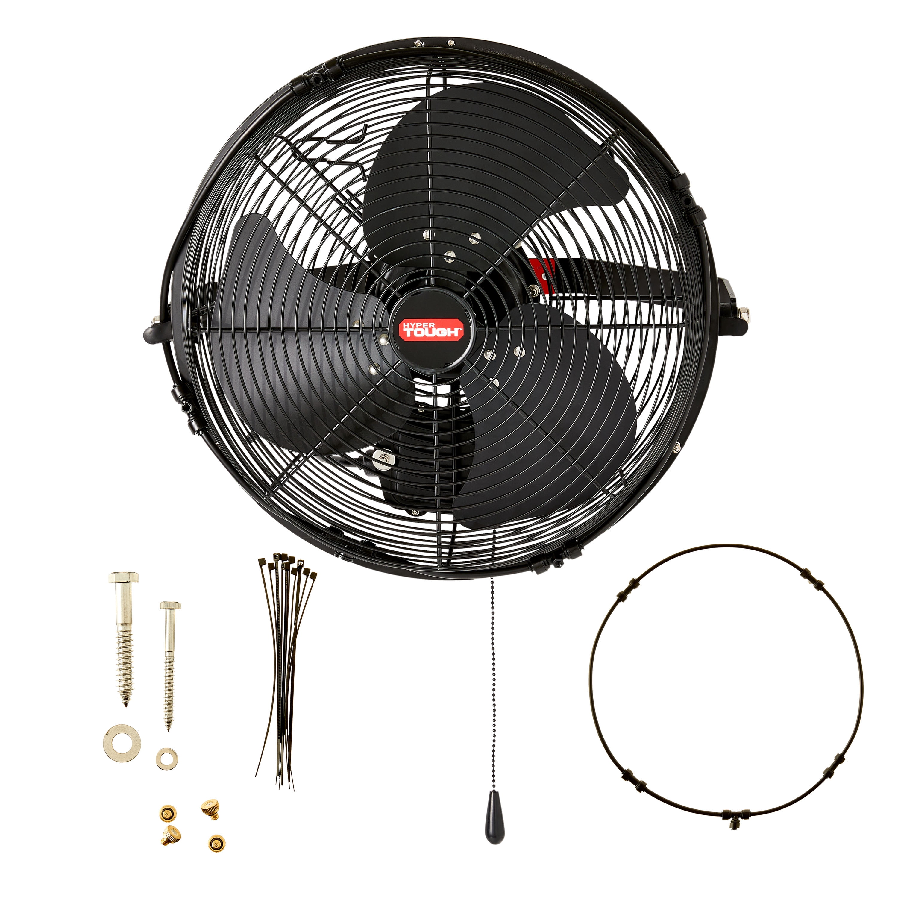 Hyper Tough 14 inch 3 Speeds Household Outdoor Wall Fan with Misting Kit