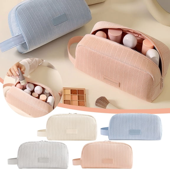 JVBTVB Large Capacity Travel Makeup Bag, Hanging Toiletry Organizer for Women, Water-Resistant Cosmetic Storage Pouch with Multiple Pockets for Skincare, Brushes & Accessories, Portable Dopp Kit