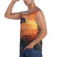 thumbnail image 3 of Balery Sunset Dancing Dolphin B Camisetas sin mangas para hombre, absorbe la humedad y protege contra el mal olor.-Large, 3 of 7