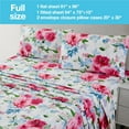thumbnail image 2 of Floral Printed Sheet Set King Soft Microfiber Botanical Bed Sheets Extra Deep Pocket Pieces, 2 of 6