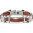 thumbnail image 4 of Stainless Steel Polished With Wood Inlay 8.25In Bracelet (8.25 X 10.9) Made In China srb2161-8.25, 4 of 5
