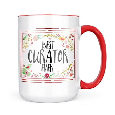 

Neonblond Happy Floral Border Curator Mug gift for Coffee Tea lovers