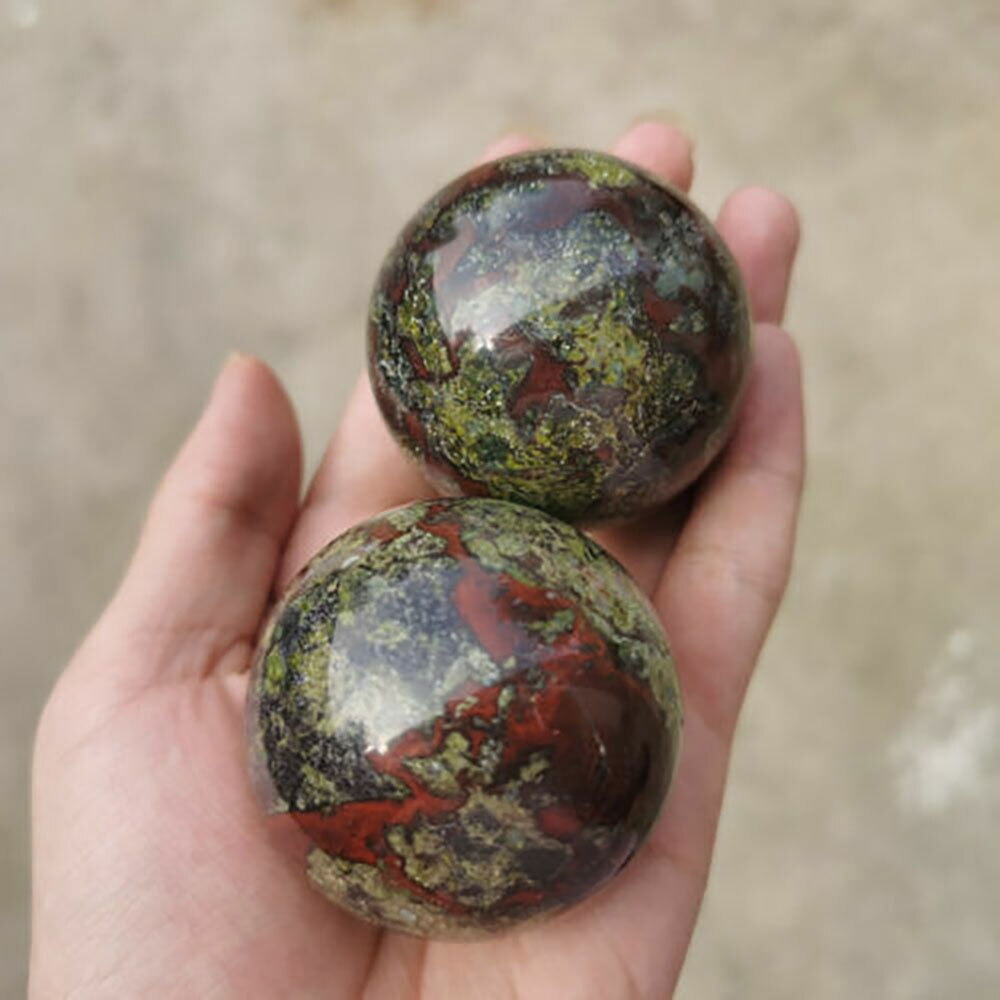 1PCS Natural dragon blood stone ball quartz crystal sphere 45mm+ decor healing