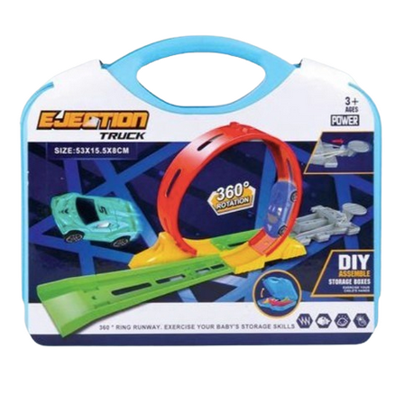 Ejection Truck DIY Slot Car Racing Set with 360° Rotating Loop Track