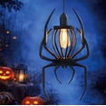 thumbnail image 3 of 1pc Vintage Hanging Bat Light Halloween Decorations - Gothic Hollow Cutout Design Wall Hanging Flame Lights, Handcrafted Metal Bat Lantern, Halloween Party Decorations for Haunted House, Home, 3 of 12
