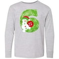 thumbnail image 3 of Inktastic Christmas Birthday, 6th Birthday, Cute Snowman, Carrot Nose Long Sleeve Youth T-Shirt, 3 of 5