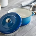 thumbnail image 3 of Merten & Storck 5.3QT Dutch Oven with Lid, Lightweight Enameled Iron, Oven Safe, Metal Utensil Safe, Blue, 3 of 10