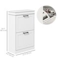 thumbnail image 3 of HOMCOM Narrow Shoe Cabinet for Entryway with Flip Drawers Adjustable Shelf, 3 of 10