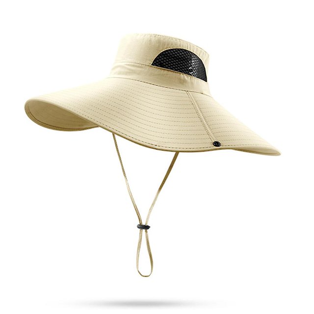 Clip-white Sombrero de circunferencia de 60cm, sombrero de pescador masculino, sombrero de sol de secado rápido, protector solar antiultravioleta para exteriores, transpirable