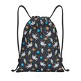 thumbnail image 1 of Xecao Space Pattern Sports Drawstring Backpack - String Swim Gym Bag with Wet Proof Pocket for Women&Men-Medium, 1 of 6