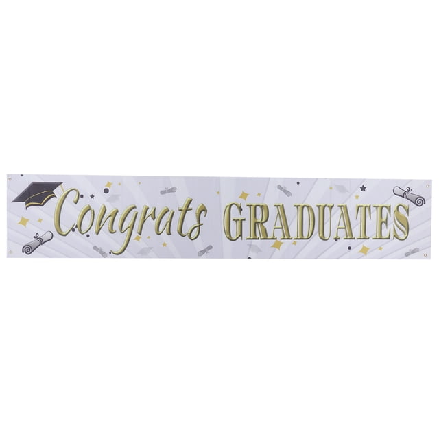 Banner de fiesta de graduación grande, banner de graduación Banner de fiesta de graduación de 250x49 cm de alto Banner de graduación construido para precisión