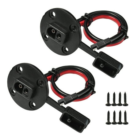 

2pcs 12AWG Cable Car Battery Connector Sidewall Port Plug SAE Socket With Screws