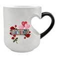 thumbnail image 2 of Heart-Shaped Color Changing Magic Ceramic Mug Funny Color Changing Coffee Cup with Handle That Reveals Surprise Design When Filled with Hot Beverage Romantic Gift for Couples, 2 of 9