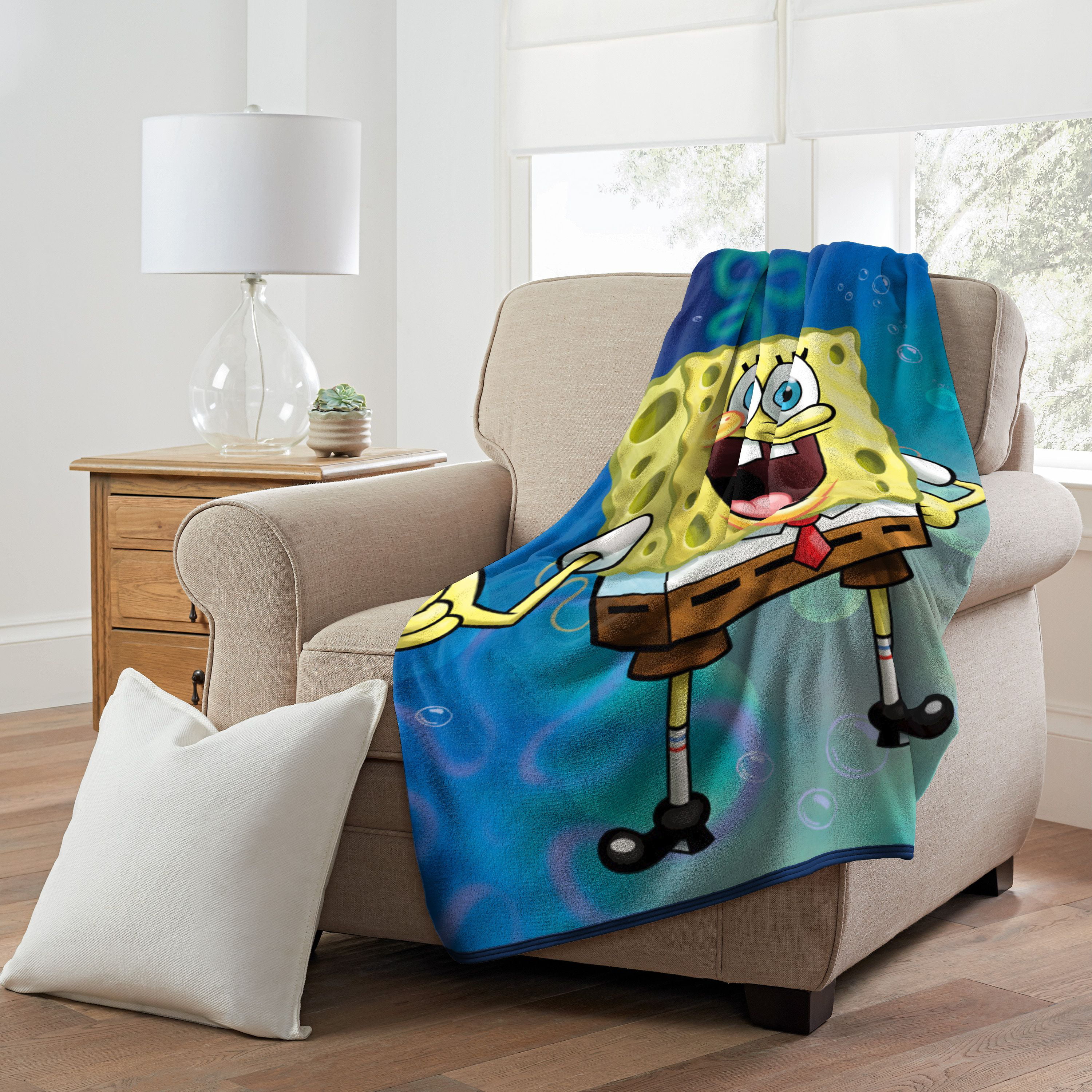 Nickelodeon Spongebob SquarePants Super Soft Plush Throw Blanket NEW 