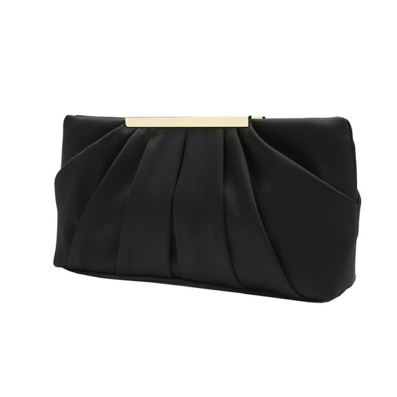 Clutch Evening Bag Elegant Pleated Satin Formal Handbag Simple Classy Purse for Women