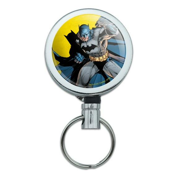 Batman Character Heavy Duty Metal Retractable Reel ID Badge Key Card Tag Holder with Belt Clip